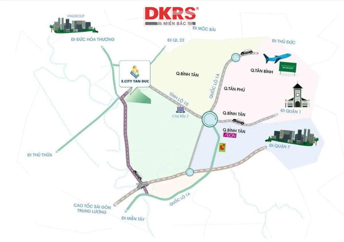 Vị trí chiến lược của E.City Tân Đức